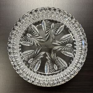 Vintage Waterford Crystal Best Wishes Wine Bottle Coaster 4 7/8" x 1 1/2" Heavy